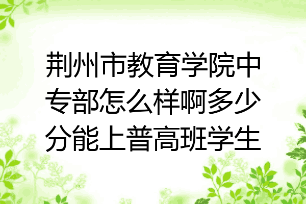 荆州市教育学院中专部怎么样啊多少分能上普高班学生