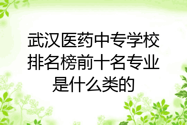 武汉医药中专学校排名榜前十名专业是什么类的
