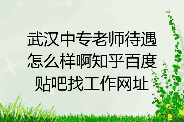 武汉中专老师待遇怎么样啊知乎百度贴吧找工作网址