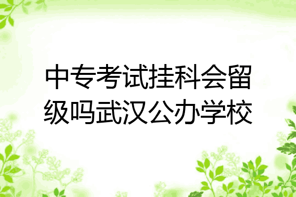 中专考试挂科会留级吗武汉公办学校