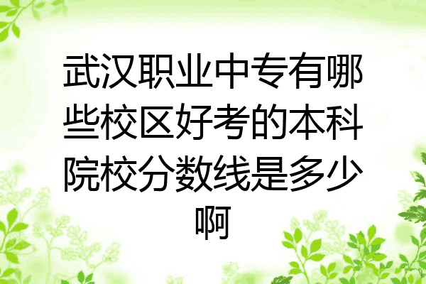武汉职业中专有哪些校区好考的本科院校分数线是多少啊