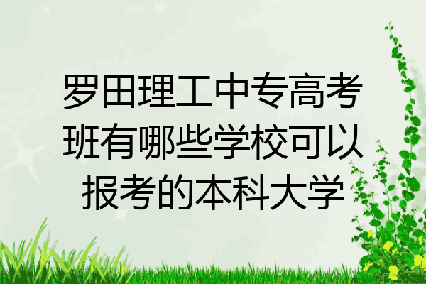 罗田理工中专高考班有哪些学校可以报考的本科大学