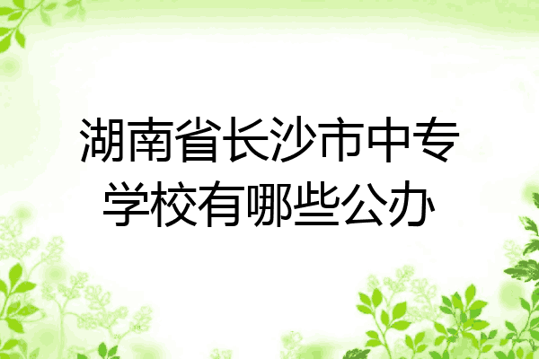 湖南省长沙市中专学校有哪些公办