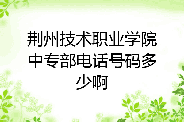 荆州技术职业学院中专部电话号码多少啊
