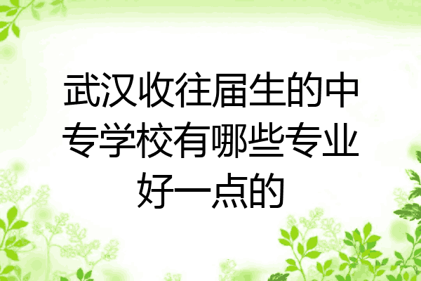 武汉收往届生的中专学校有哪些专业好一点的