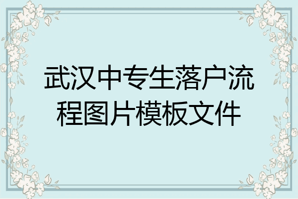 武汉中专生落户流程图片模板文件