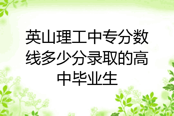 英山理工中专分数线多少分录取的高中毕业生