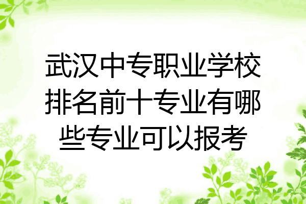 武汉中专职业学校排名前十专业有哪些专业可以报考