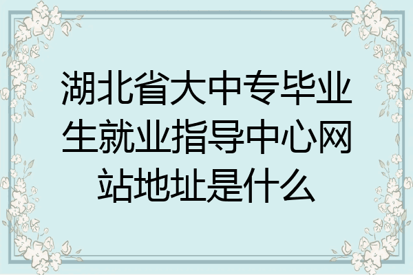 湖北省大中专毕业生就业指导中心网站地址是什么