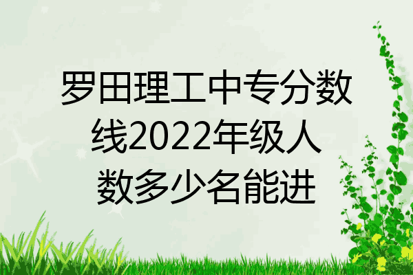 罗田理工中专分数线2022年级人数多少名能进