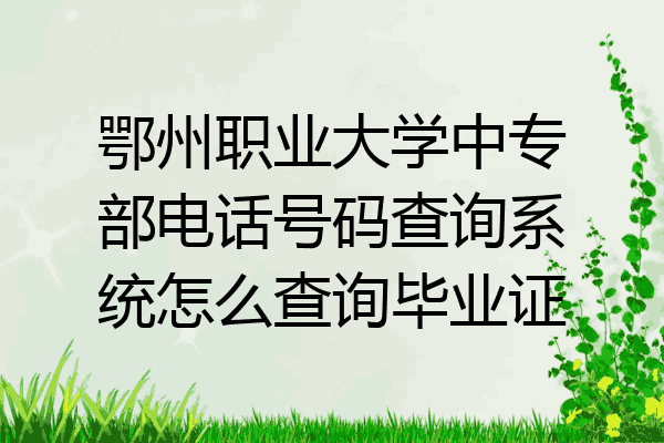 鄂州职业大学中专部电话号码查询系统怎么查询毕业证