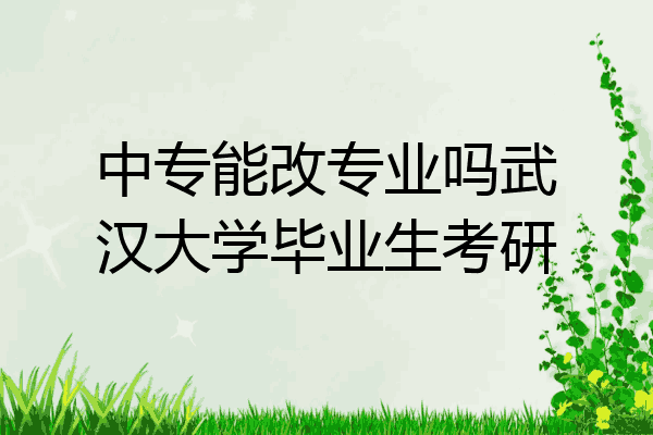 中专能改专业吗武汉大学毕业生考研