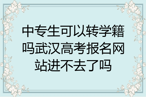 中专生可以转学籍吗武汉高考报名网站进不去了吗