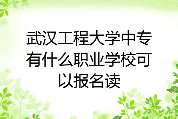 武汉工程大学中专有什么职业学校可以报名读