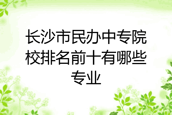 长沙市民办中专院校排名前十有哪些专业