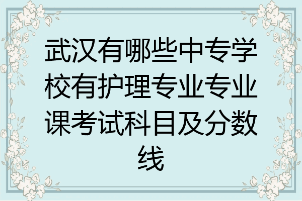 武汉有哪些中专学校有护理专业专业课考试科目及分数线