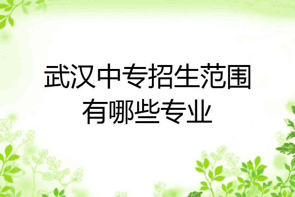武汉中专招生范围有哪些专业