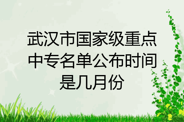 武汉市国家级重点中专名单公布时间是几月份