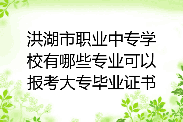 洪湖市职业中专学校有哪些专业可以报考大专毕业证书