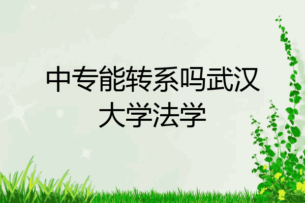 中专能转系吗武汉大学法学