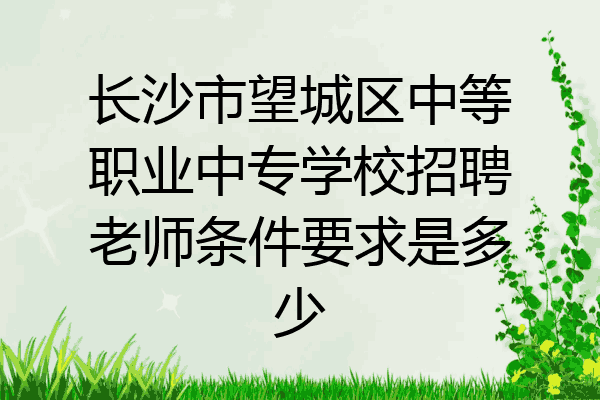 长沙市望城区中等职业中专学校招聘老师条件要求是多少