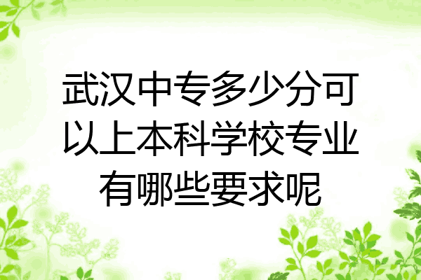 武汉中专多少分可以上本科学校专业有哪些要求呢