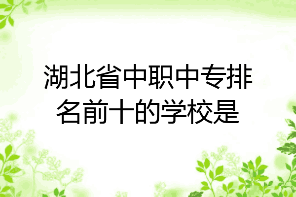 湖北省中职中专排名前十的学校是