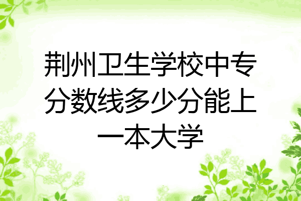 荆州卫生学校中专分数线多少分能上一本大学
