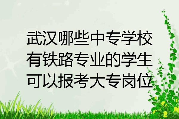 武汉哪些中专学校有铁路专业的学生可以报考大专岗位
