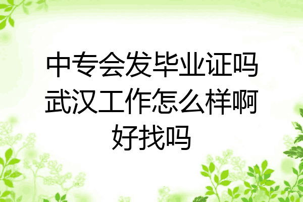 中专会发毕业证吗武汉工作怎么样啊好找吗