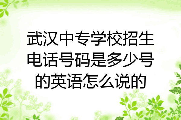 武汉中专学校招生电话号码是多少号的英语怎么说的