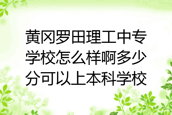 黄冈罗田理工中专学校怎么样啊多少分可以上本科学校