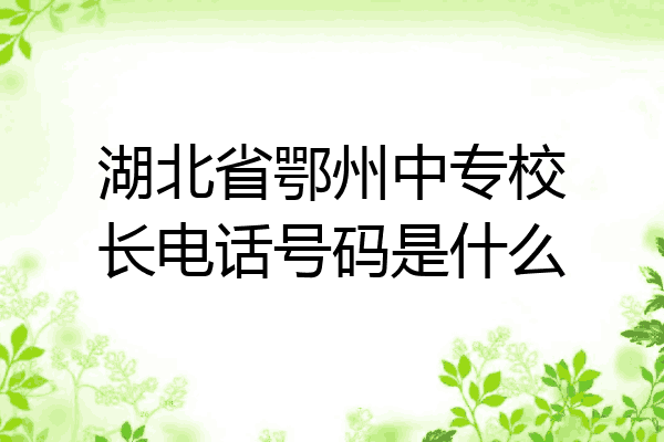 湖北省鄂州中专校长电话号码是什么