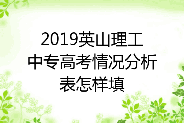 2019英山理工中专高考情况分析表怎样填