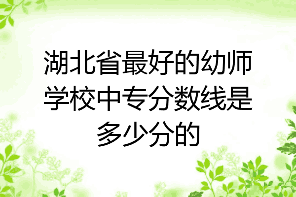 湖北省最好的幼师学校中专分数线是多少分的