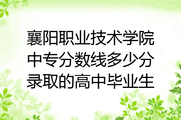 襄阳职业技术学院中专分数线多少分录取的高中毕业生