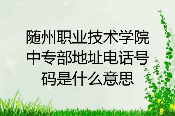 随州职业技术学院中专部地址电话号码是什么意思