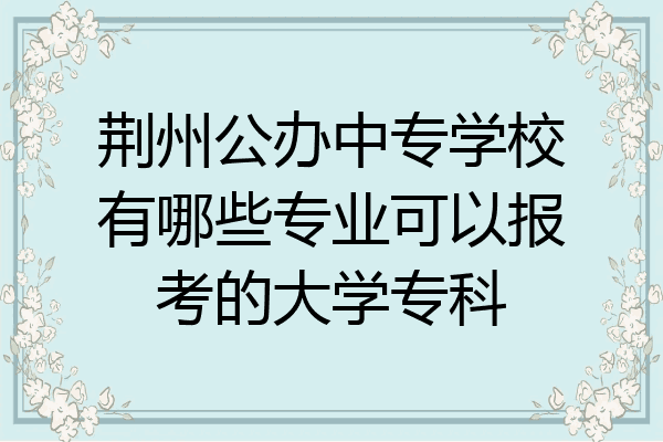 荆州公办中专学校有哪些专业可以报考的大学专科