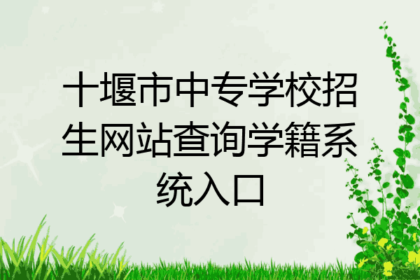 十堰市中专学校招生网站查询学籍系统入口