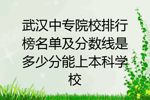 武汉中专院校排行榜名单及分数线是多少分能上本科学校