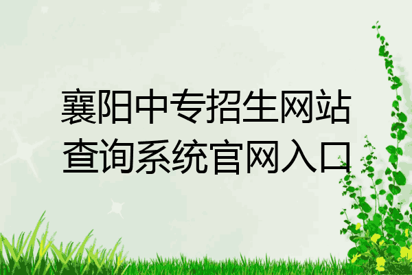 襄阳中专招生网站查询系统官网入口