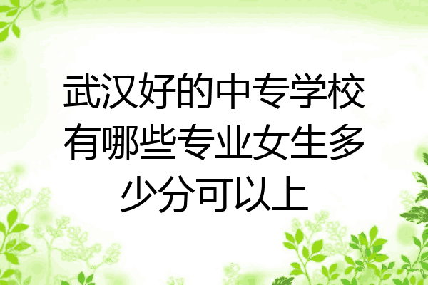 武汉好的中专学校有哪些专业女生多少分可以上