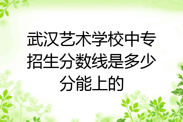武汉艺术学校中专招生分数线是多少分能上的
