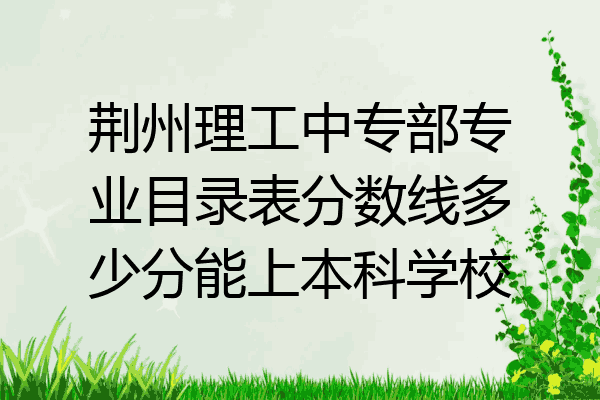 荆州理工中专部专业目录表分数线多少分能上本科学校