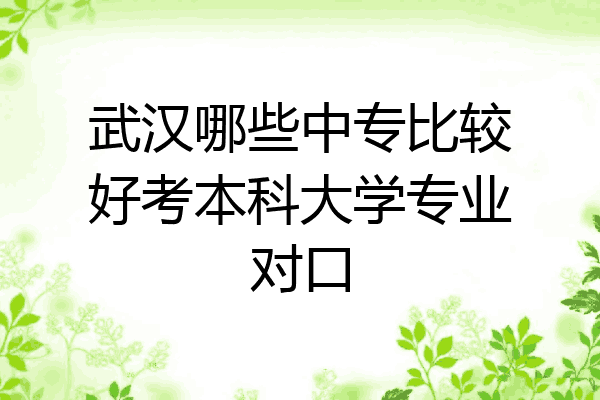 武汉哪些中专比较好考本科大学专业对口