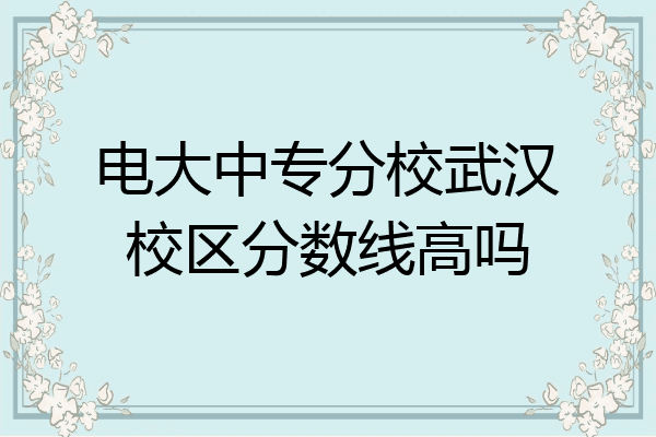 电大中专分校武汉校区分数线高吗