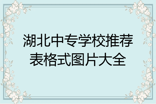湖北中专学校推荐表格式图片大全