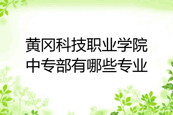 黄冈科技职业学院中专部有哪些专业