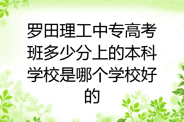 罗田理工中专高考班多少分上的本科学校是哪个学校好的