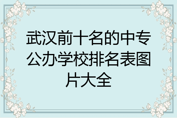 武汉前十名的中专公办学校排名表图片大全